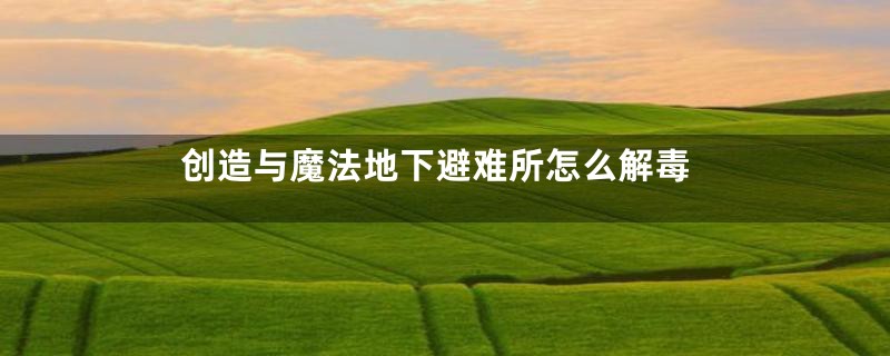 创造与魔法地下避难所怎么解毒