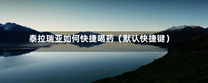 泰拉瑞亚如何快捷喝药(默认快捷键)