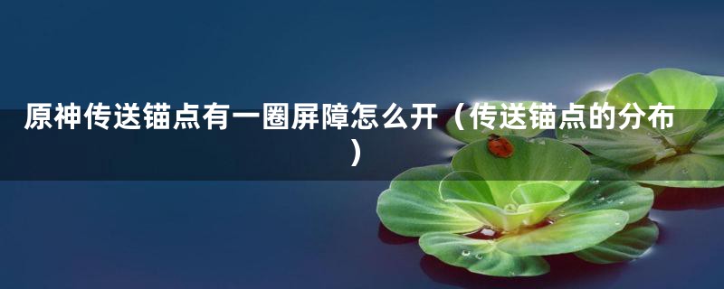 原神传送锚点有一圈屏障怎么开(传送锚点的分布)