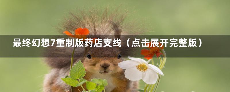 最终幻想7重制版药店支线(点击展开完整版)