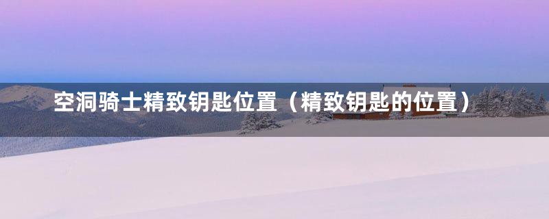 空洞骑士精致钥匙位置(精致钥匙的位置)