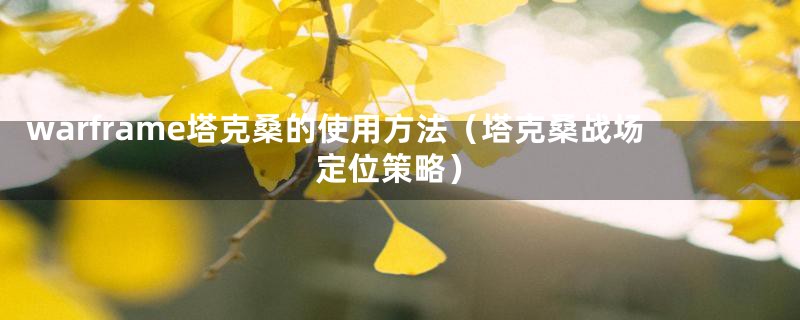 warframe塔克桑的使用方法（塔克桑战场定位策略）