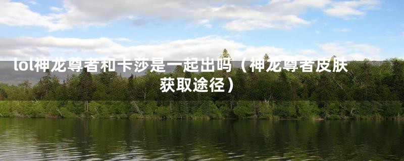 lol神龙尊者和卡莎是一起出吗(神龙尊者皮肤获取途径)