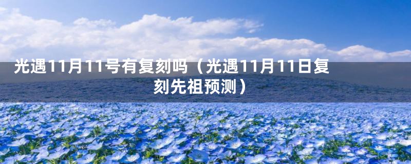 光遇11月11号有复刻吗(光遇11月11日复刻先祖预测)