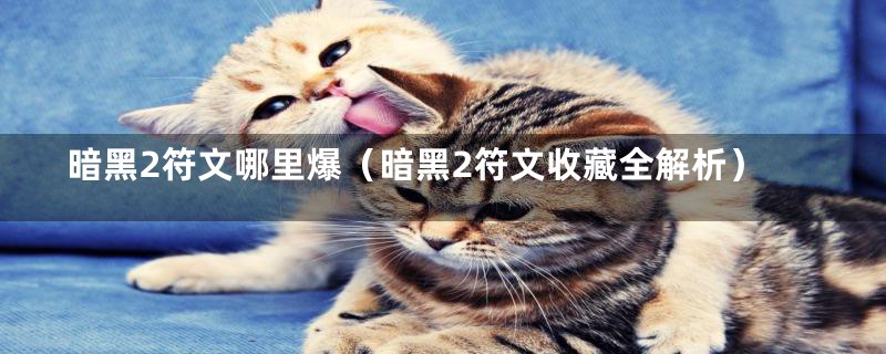 暗黑2符文哪里爆（暗黑2符文收藏全解析）