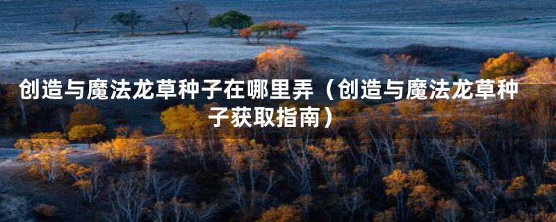 创造与魔法龙草种子在哪里弄（创造与魔法龙草种子获取指南）
