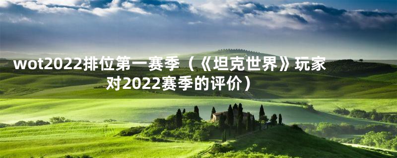 wot2022排位第一赛季(《坦克世界》玩家对2022赛季的评价)
