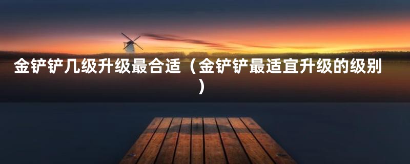 金铲铲几级升级最合适(金铲铲最适宜升级的级别)