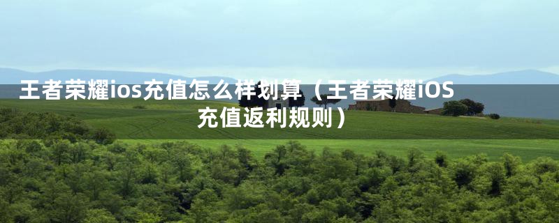 王者荣耀ios充值怎么样划算(王者荣耀iOS充值返利规则)