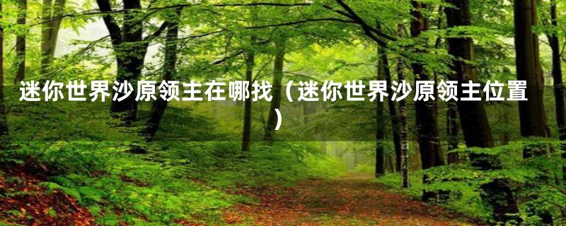 迷你世界沙原领主在哪找(迷你世界沙原领主位置)