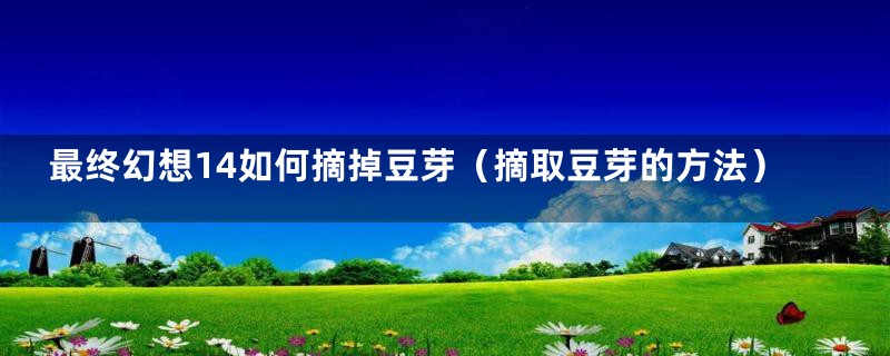 最终幻想14如何摘掉豆芽(摘取豆芽的方法)