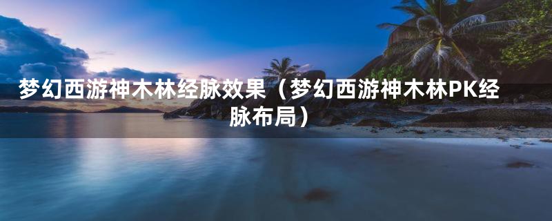 梦幻西游神木林经脉效果(梦幻西游神木林PK经脉布局)