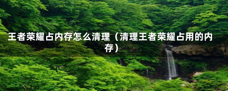 王者荣耀占内存怎么清理(清理王者荣耀占用的内存)