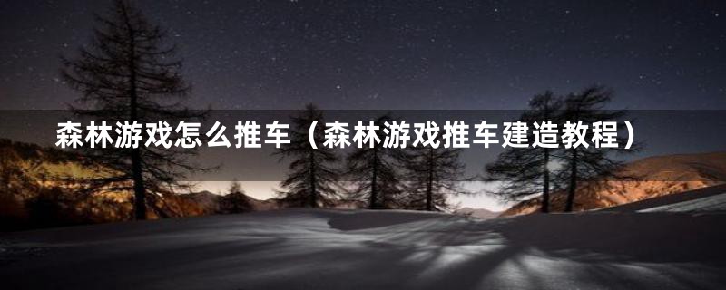 森林游戏怎么推车（森林游戏推车建造教程）