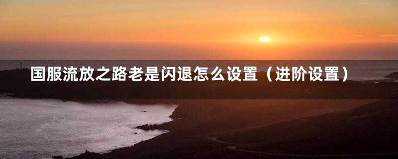 国服流放之路老是闪退怎么设置（进阶设置）