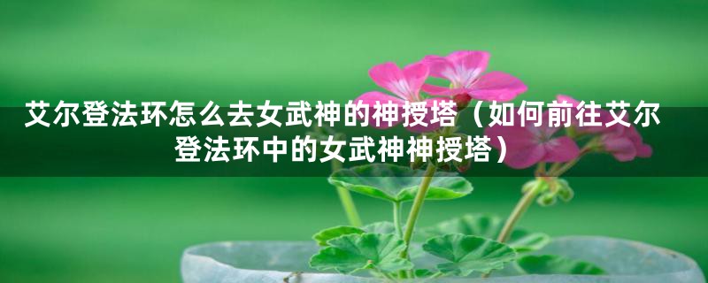 艾尔登法环怎么去女武神的神授塔(如何前往艾尔登法环中的女武神神授塔)