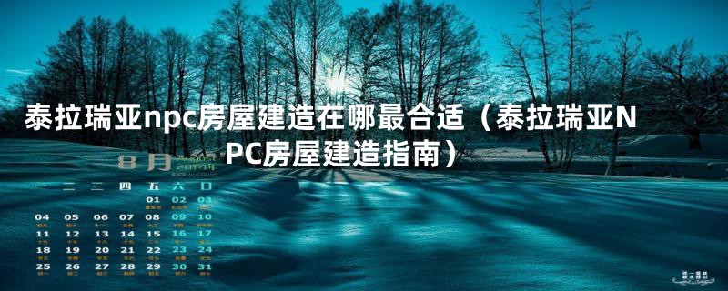 泰拉瑞亚npc房屋建造在哪最合适(泰拉瑞亚NPC房屋建造指南)