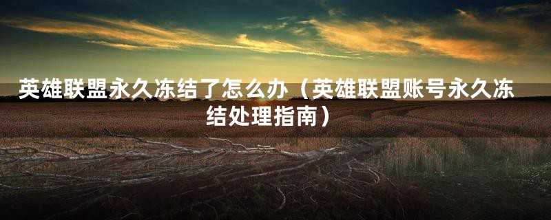 英雄联盟永久冻结了怎么办(英雄联盟账号永久冻结处理指南)