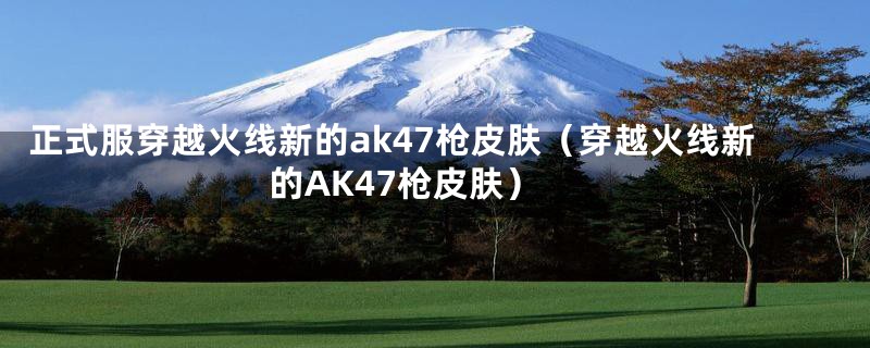 正式服穿越火线新的ak47枪皮肤(穿越火线新的AK47枪皮肤)