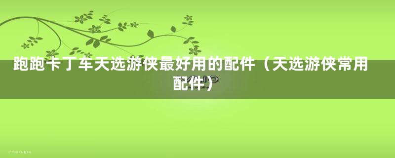 跑跑卡丁车天选游侠最好用的配件(天选游侠常用配件)