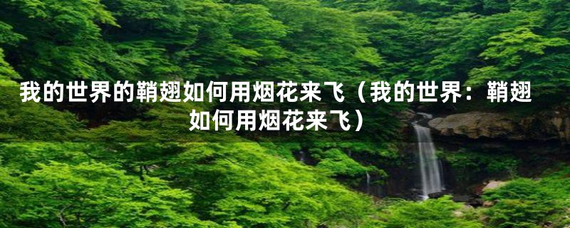 我的世界的鞘翅如何用烟花来飞(我的世界:鞘翅如何用烟花来飞)