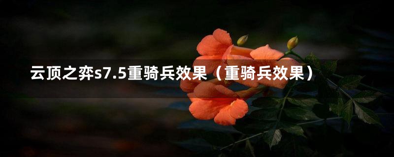 云顶之弈s7.5重骑兵效果(重骑兵效果)