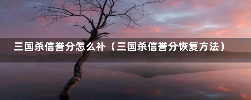 三国杀信誉分怎么补(三国杀信誉分恢复方法)