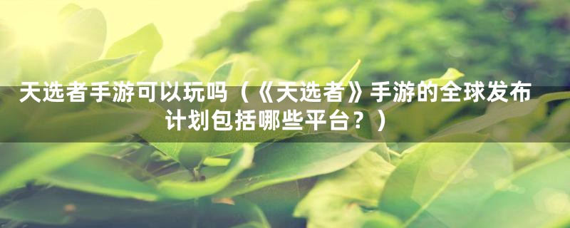 天选者手游可以玩吗(《天选者》手游的全球发布计划包括哪些平台?)