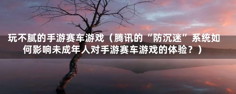 玩不腻的手游赛车游戏(腾讯的“防沉迷”系统如何影响未成年人对手游赛车游戏的体验?)