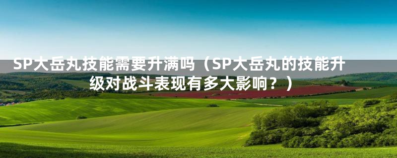 SP大岳丸技能需要升满吗(SP大岳丸的技能升级对战斗表现有多大影响?)