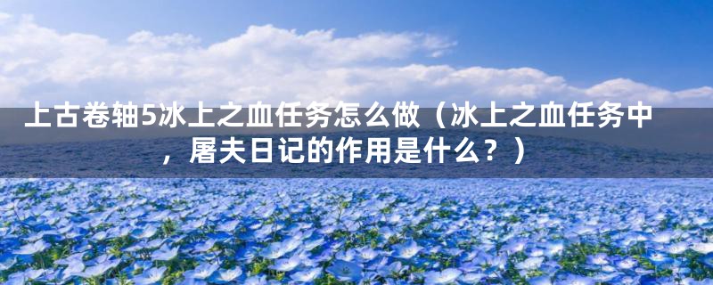 上古卷轴5冰上之血任务怎么做(冰上之血任务中,屠夫日记的作用是什么?)