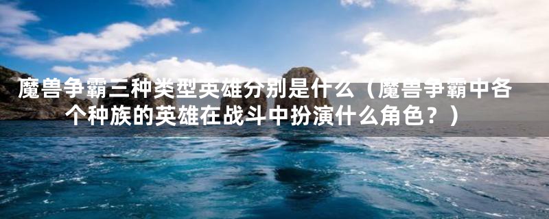 魔兽争霸三种类型英雄分别是什么(魔兽争霸中各个种族的英雄在战斗中扮演什么角色?)