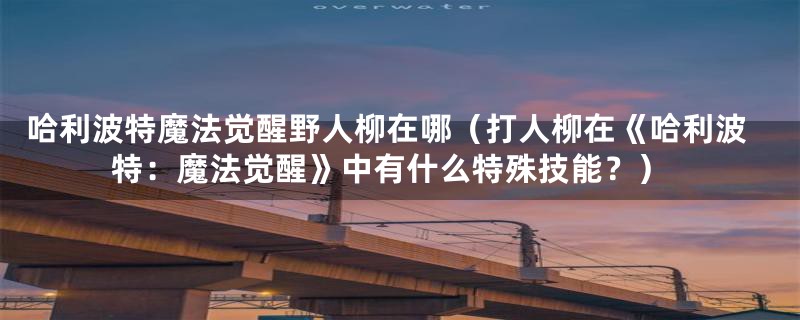 哈利波特魔法觉醒野人柳在哪(打人柳在《哈利波特:魔法觉醒》中有什么特殊技能?)