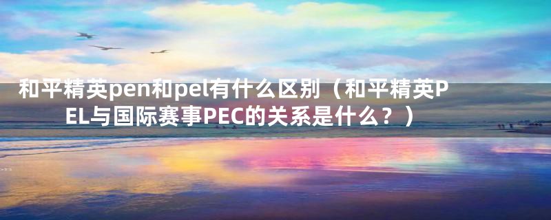 和平精英pen和pel有什么区别(和平精英PEL与国际赛事PEC的关系是什么?)