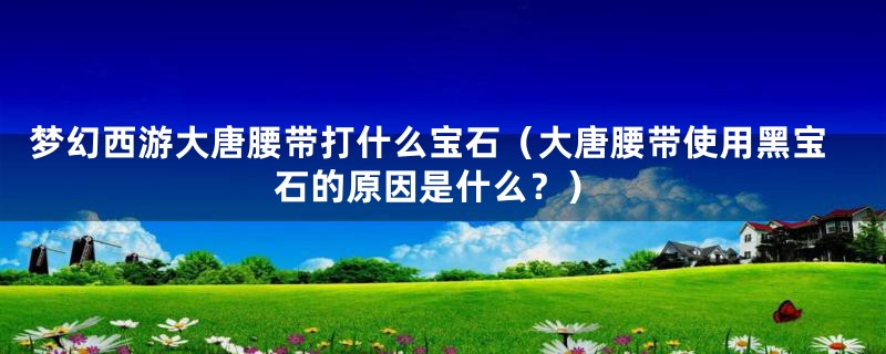 梦幻西游大唐腰带打什么宝石(大唐腰带使用黑宝石的原因是什么?)