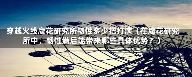 穿越火线魔花研究所韧性多少把打满(在魔花研究所中,韧性满后能带来哪些具体优势?)