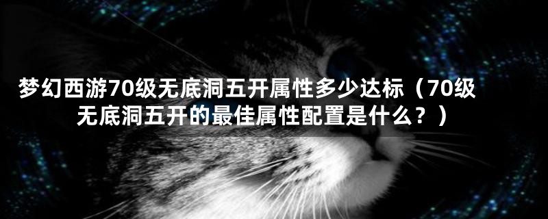 梦幻西游70级无底洞五开属性多少达标（70级无底洞五开的最佳属性配置是什么？）