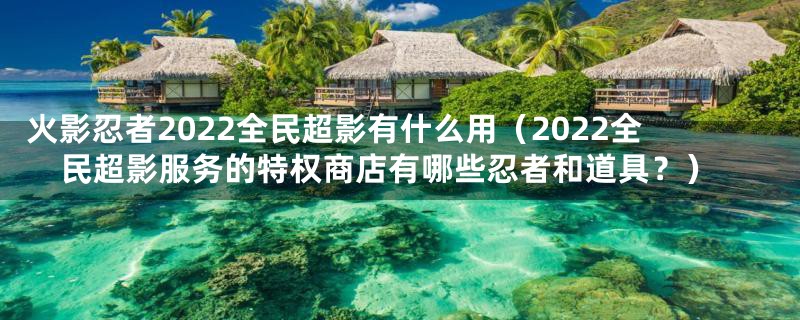 火影忍者2022全民超影有什么用(2022全民超影服务的特权商店有哪些忍者和道具?)