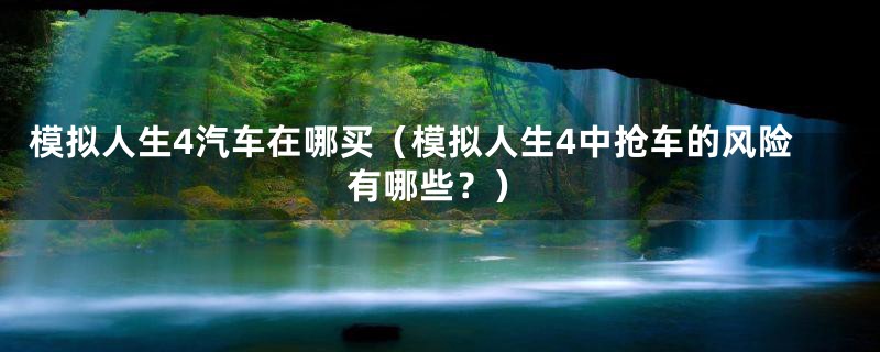 模拟人生4汽车在哪买(模拟人生4中抢车的风险有哪些?)