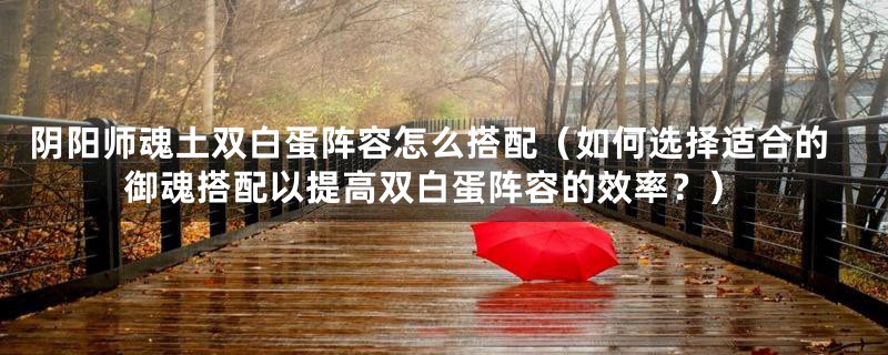 阴阳师魂土双白蛋阵容怎么搭配（如何选择适合的御魂搭配以提高双白蛋阵容的效率？）