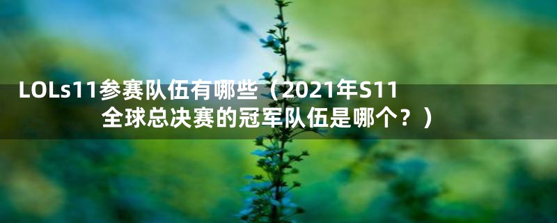 LOLs11参赛队伍有哪些(2021年S11全球总决赛的冠军队伍是哪个?)