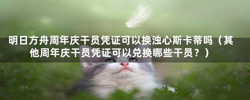 明日方舟周年庆干员凭证可以换浊心斯卡蒂吗(其他周年庆干员凭证可以兑换哪些干员?)