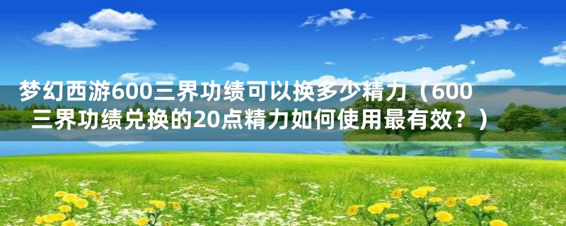 梦幻西游600三界功绩可以换多少精力（600三界功绩兑换的20点精力如何使用最有效？）