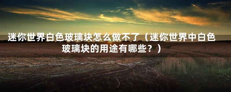 迷你世界白色玻璃块怎么做不了(迷你世界中白色玻璃块的用途有哪些?)