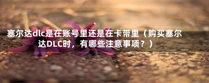 塞尔达dlc是在账号里还是在卡带里(购买塞尔达DLC时,有哪些注意事项?)