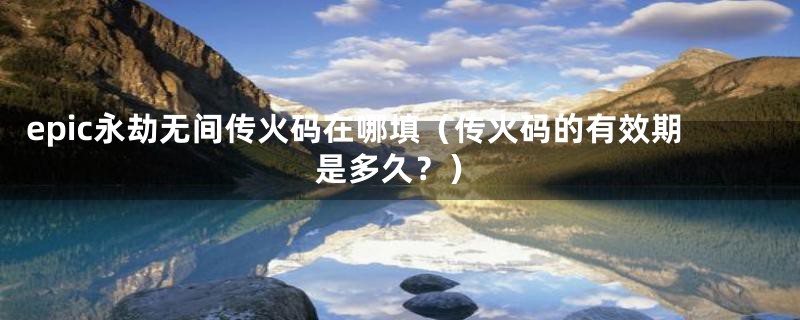 epic永劫无间传火码在哪填(传火码的有效期是多久?)