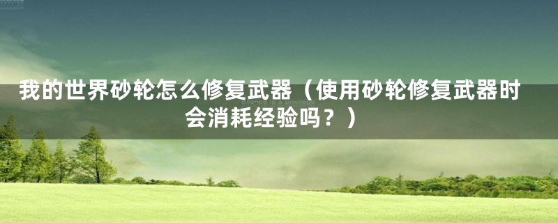 我的世界砂轮怎么修复武器(使用砂轮修复武器时会消耗经验吗?)