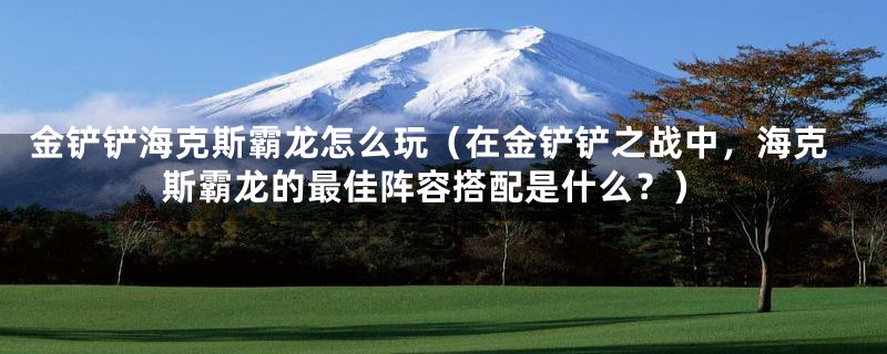 金铲铲海克斯霸龙怎么玩(在金铲铲之战中,海克斯霸龙的最佳阵容搭配是什么?)