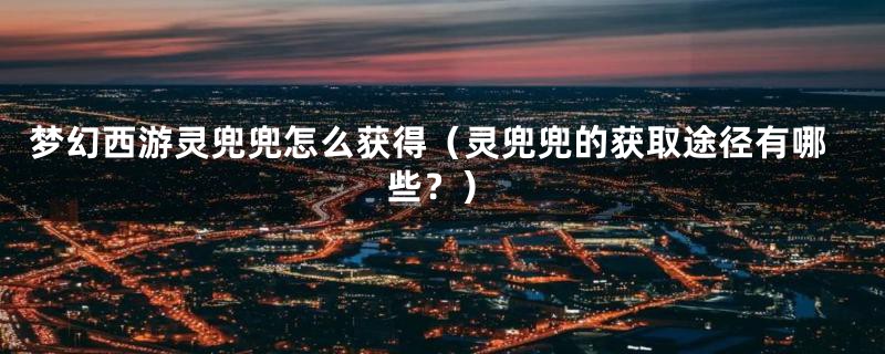 梦幻西游灵兜兜怎么获得（灵兜兜的获取途径有哪些？）