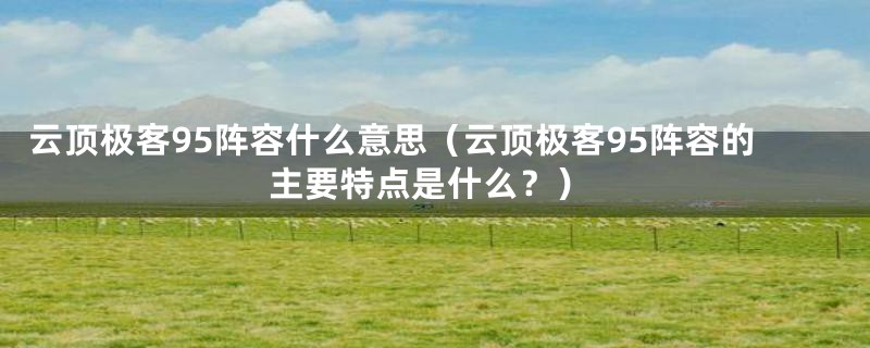 云顶极客95阵容什么意思（云顶极客95阵容的主要特点是什么？）